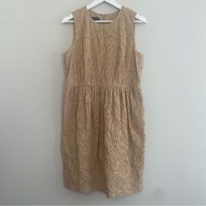 TALBOTS Soutache Swirl Cotton Sheath Dress - Light Brown Size 12